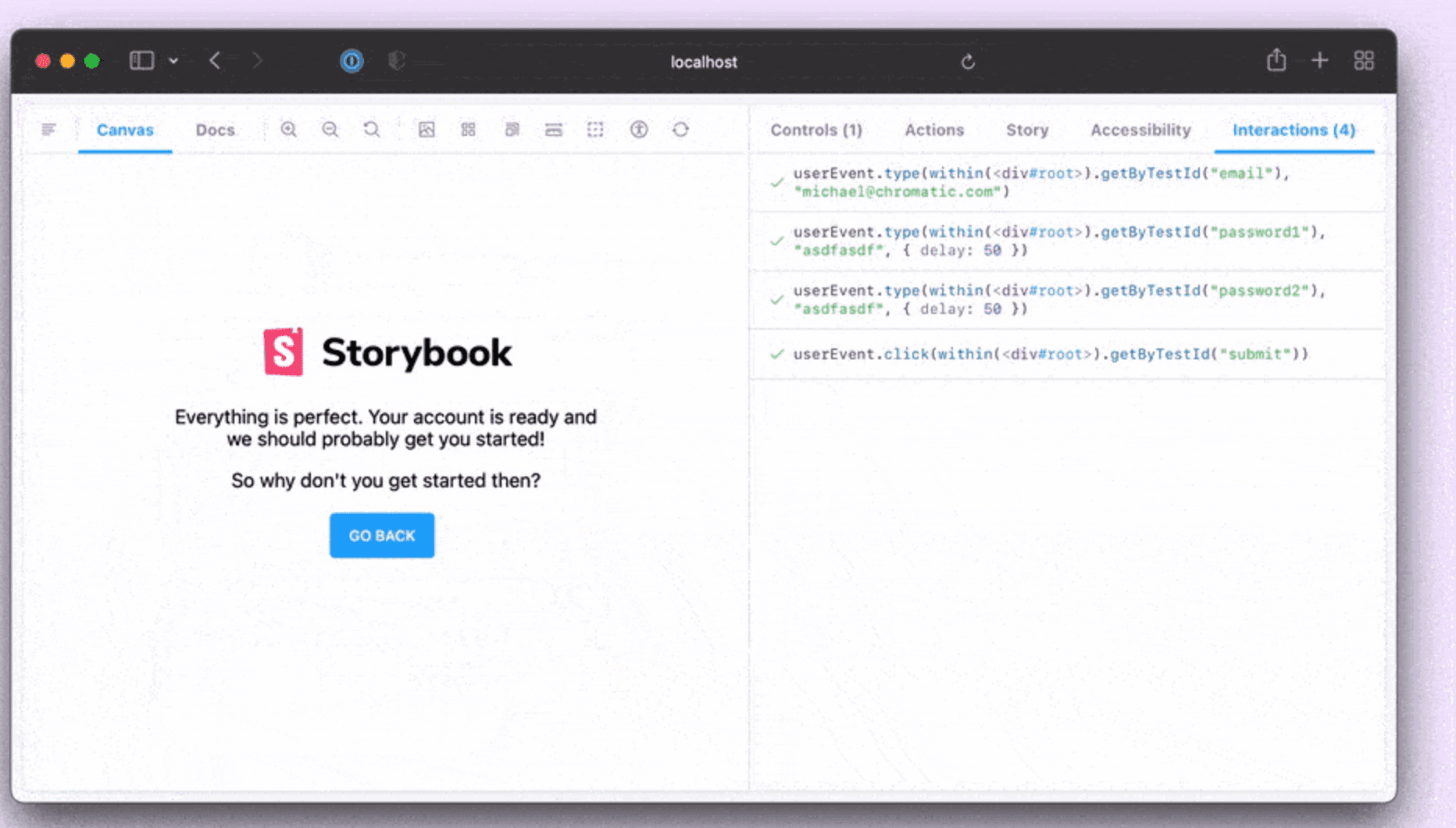 Storybook Component/Interactions Testing